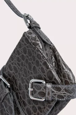 Murphy Cement Circular Croco Embossed Leather
