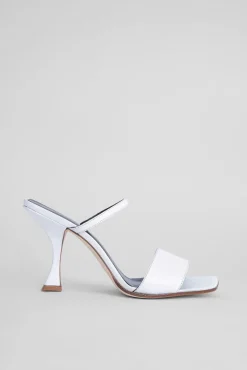 Nayla Optic White Circular Croco Embossed Leather