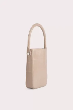 Note Taupe Maxi Croco Embossed Leather