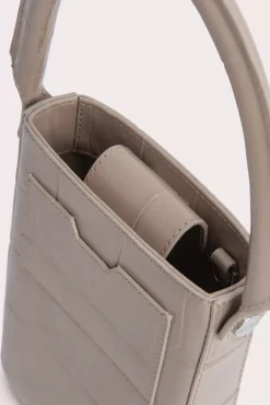 Note Taupe Maxi Croco Embossed Leather