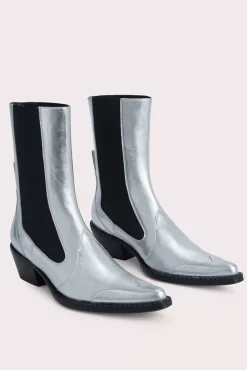 Otis Silver Metallic Leather