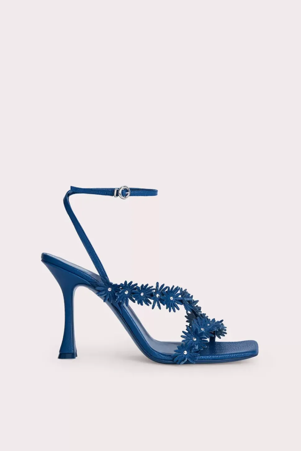 Poppy Deep Blue Grained Leather