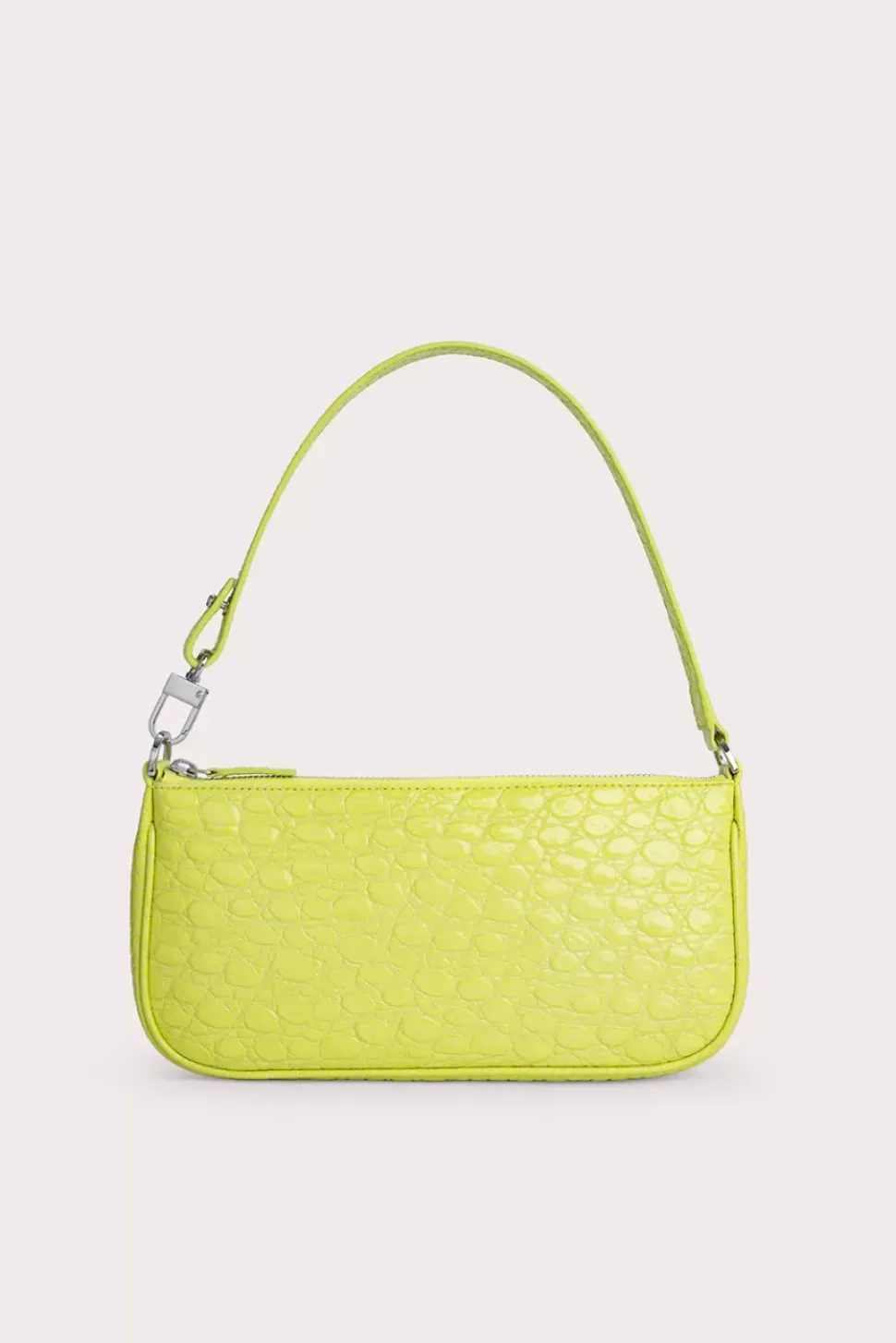 Rachel Acid Green Circular Croco Embossed Leather