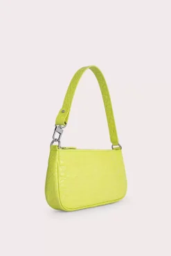 Rachel Acid Green Circular Croco Embossed Leather
