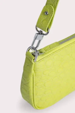 Rachel Acid Green Circular Croco Embossed Leather