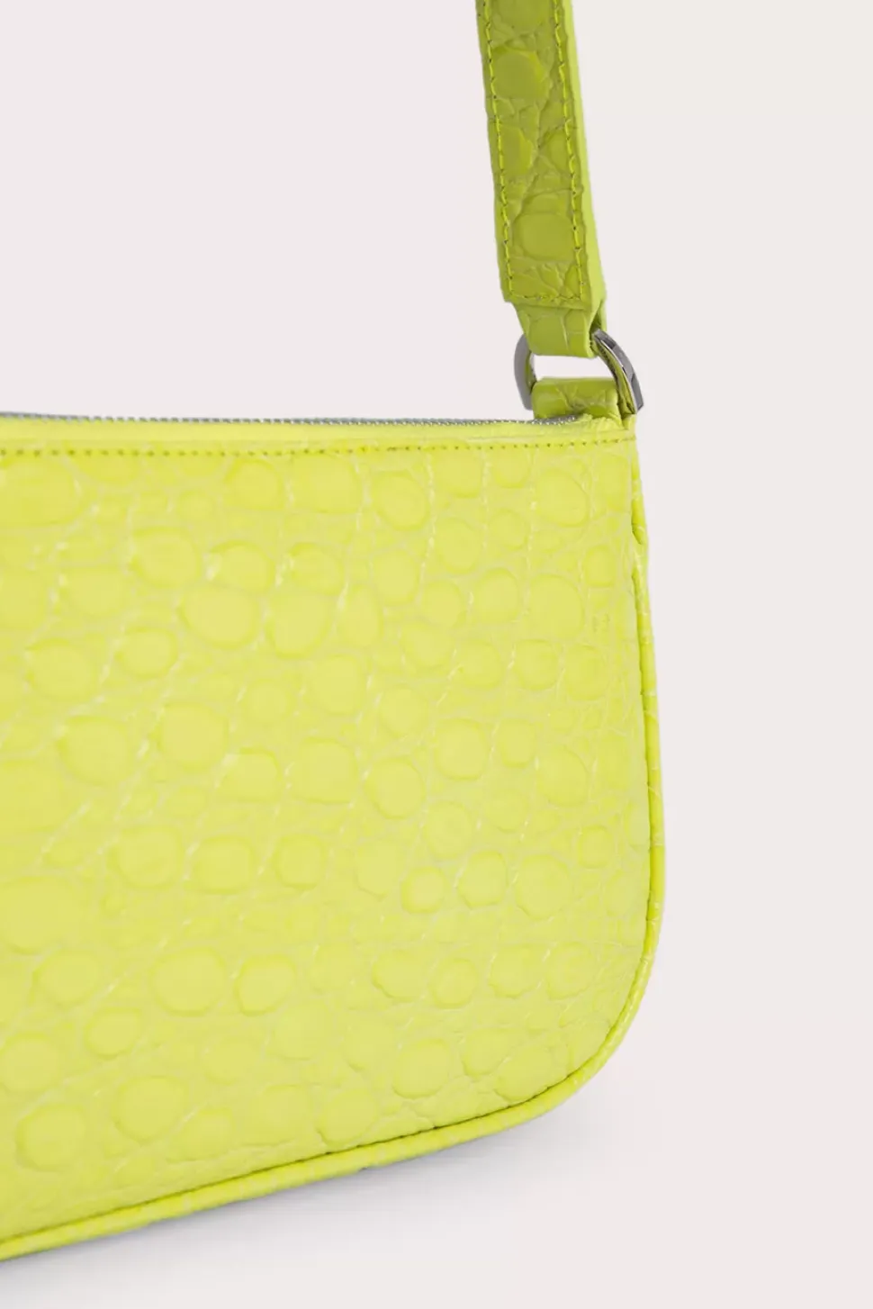 Rachel Acid Green Circular Croco Embossed Leather