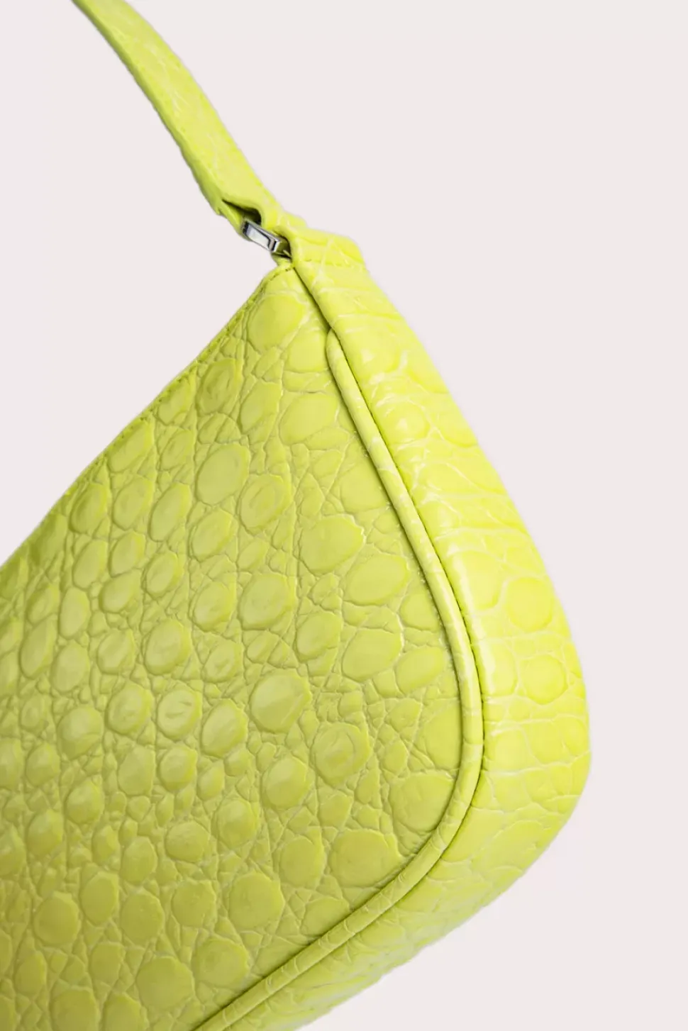 Rachel Acid Green Circular Croco Embossed Leather