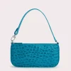 Rachel Azur Circular Croco Embossed Leather
