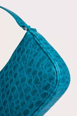Rachel Azur Circular Croco Embossed Leather