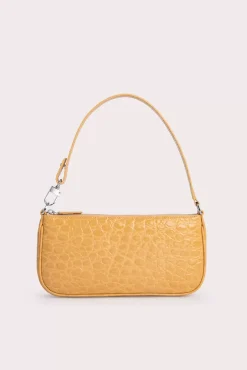 Rachel Biscuit Circular Croco Embossed Leather