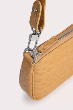 Rachel Biscuit Circular Croco Embossed Leather