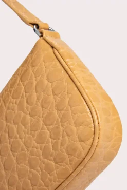 Rachel Biscuit Circular Croco Embossed Leather