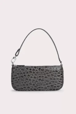 Rachel Cement Circular Croco Embossed Leather
