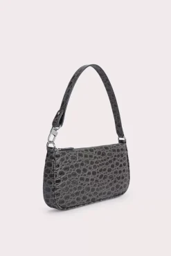 Rachel Cement Circular Croco Embossed Leather