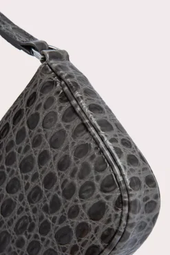 Rachel Cement Circular Croco Embossed Leather
