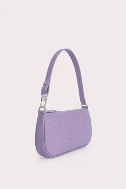 Rachel Purple Haze Circular Croco Embossed Leather