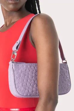 Rachel Purple Haze Circular Croco Embossed Leather