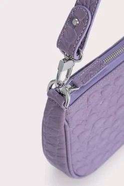 Rachel Purple Haze Circular Croco Embossed Leather