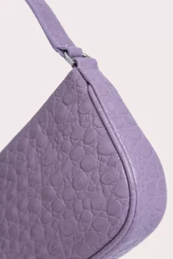 Rachel Purple Haze Circular Croco Embossed Leather