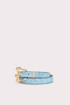 Ribbon Denim Leather