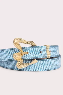 Ribbon Denim Leather