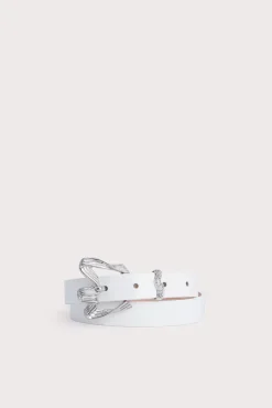 Ribbon White Semi Patent Leather