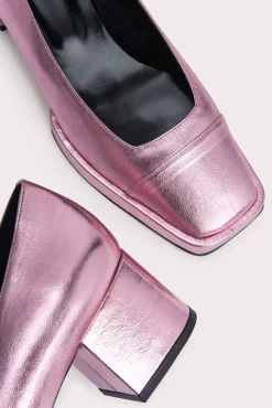 Sava Pink Metallic Leather