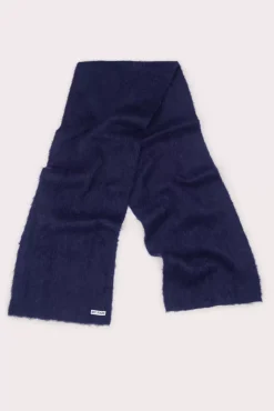 Solid Brushed Scarf Ink Alpaca