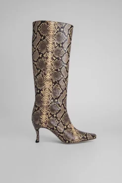 Stevie 42 Mocha Snake Print Leather