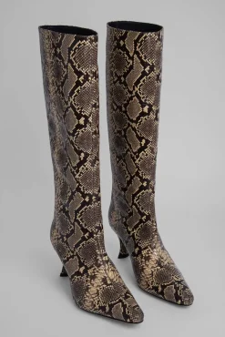 Stevie 42 Mocha Snake Print Leather