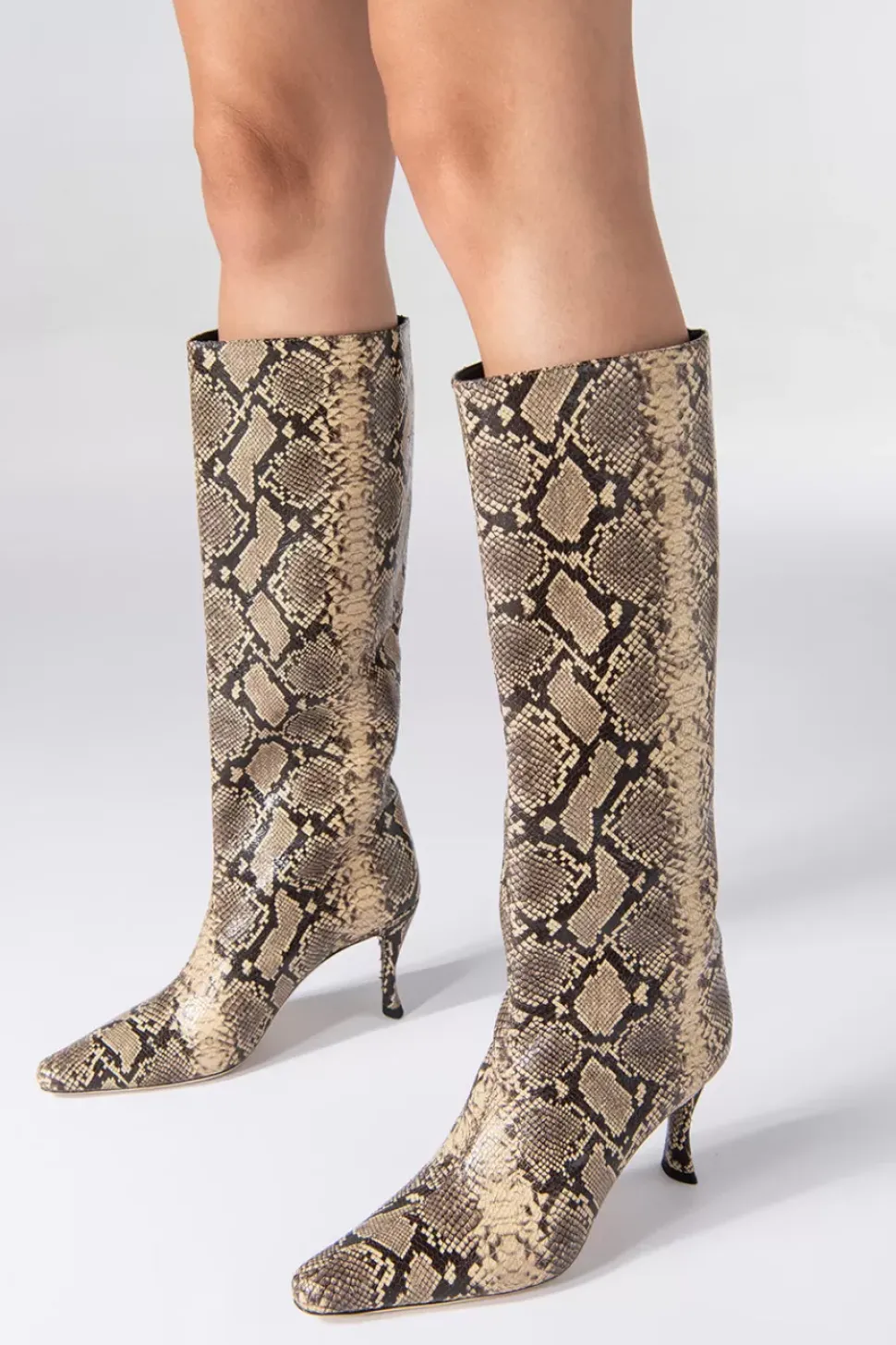 Stevie 42 Mocha Snake Print Leather