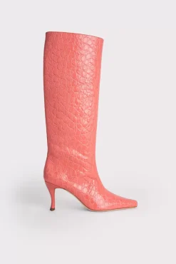 Stevie 42 Salmon Circular Croco Embossed Leather