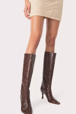 Stevie 42 Sequoia Circular Croco Embossed Leather