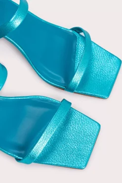 Tanya Aqua Metallic Grain Leather