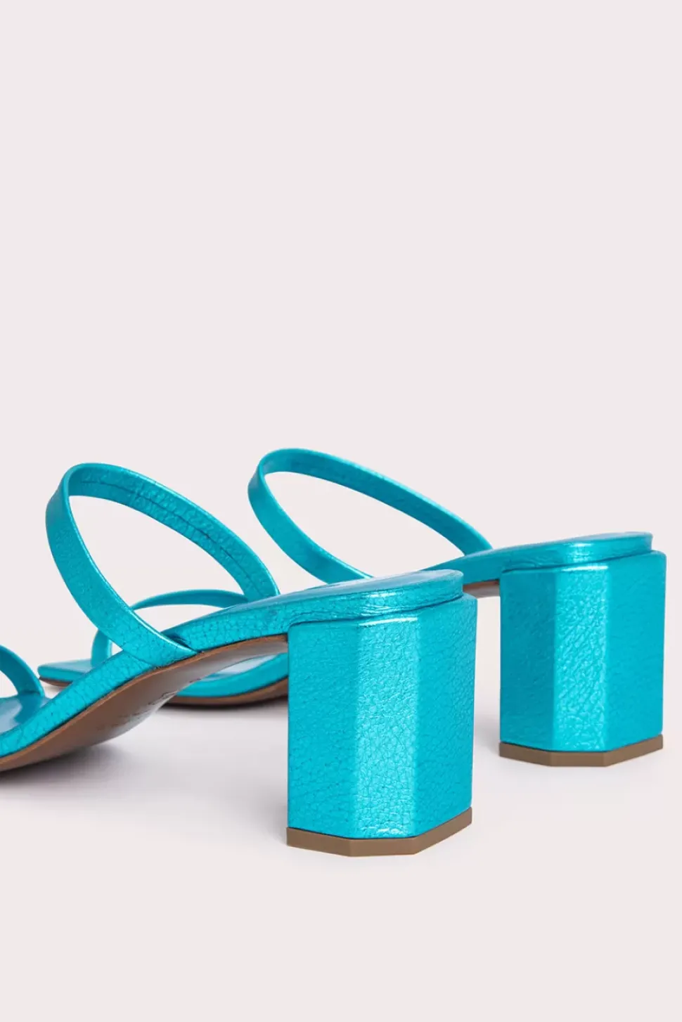 Tanya Aqua Metallic Grain Leather