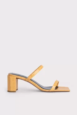 Tanya Biscuit Circular Croco Embossed Leather