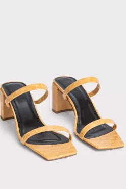 Tanya Biscuit Circular Croco Embossed Leather