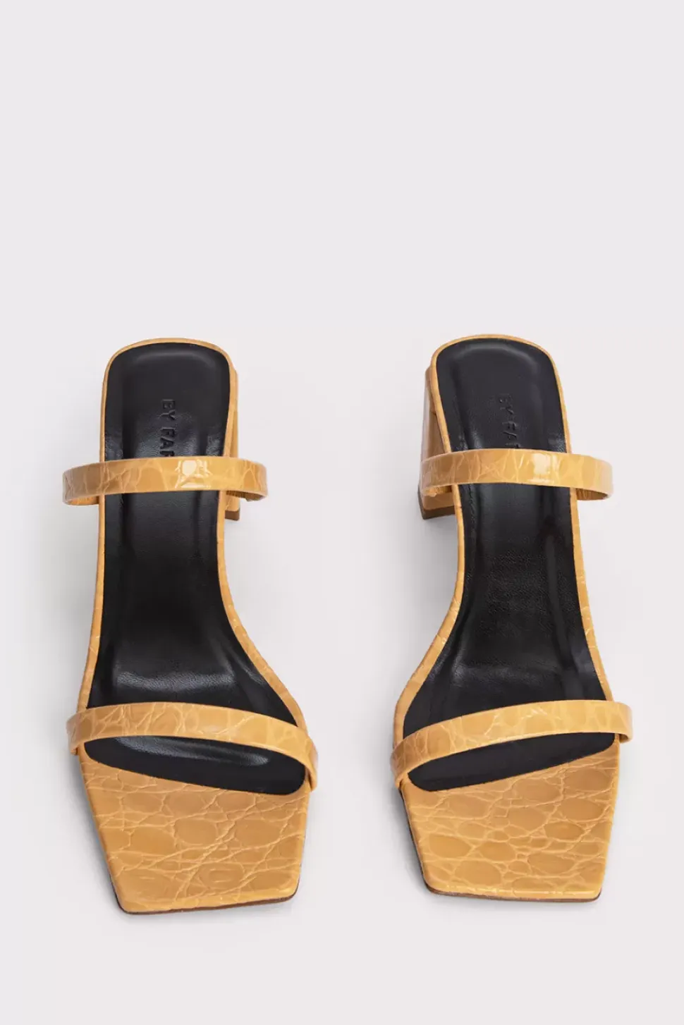 Tanya Biscuit Circular Croco Embossed Leather