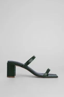 Tanya Emerald Snake Print Leather