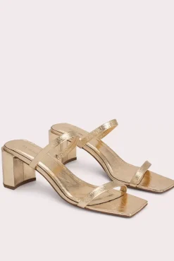 Tanya Parchment Metallic Leather