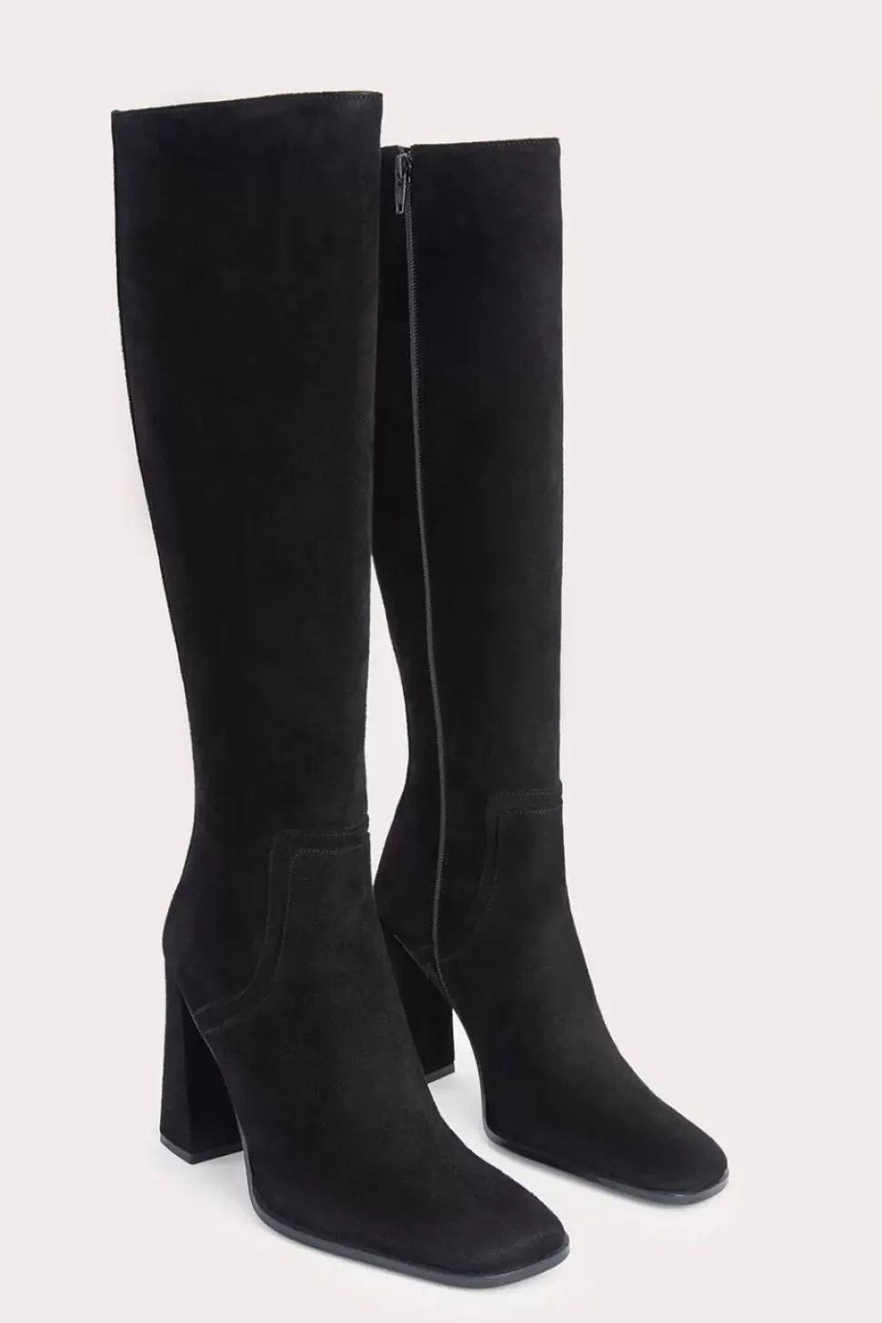 Tia Black Suede Leather