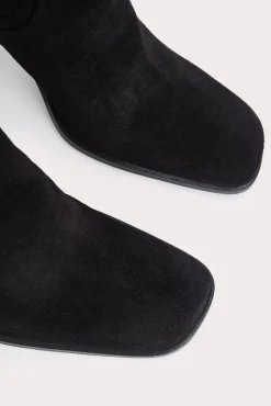 Tia Black Suede Leather