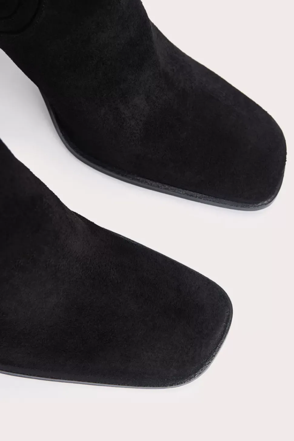 Tia Black Suede Leather