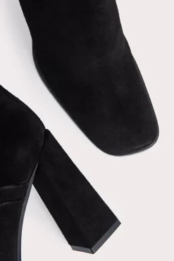 Tia Black Suede Leather
