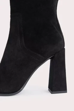 Tia Black Suede Leather