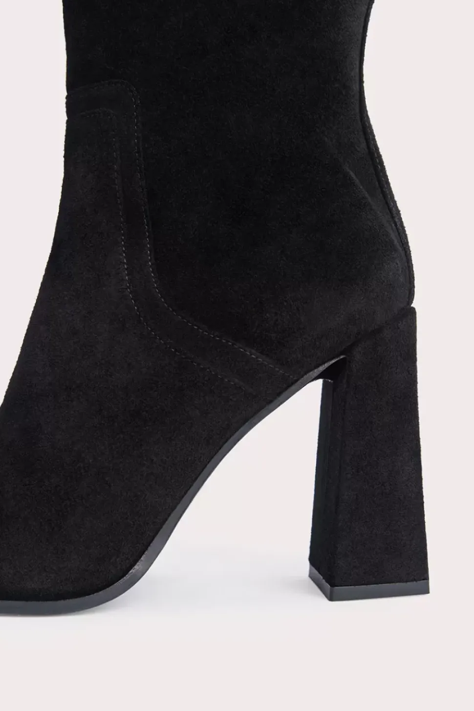 Tia Black Suede Leather