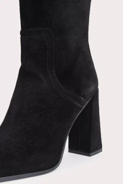 Tia Black Suede Leather