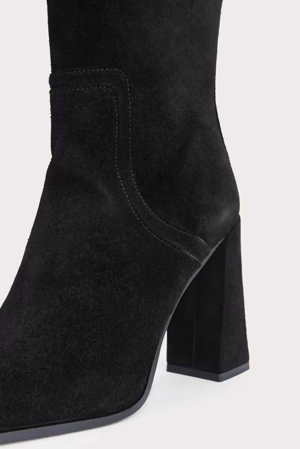 Tia Black Suede Leather