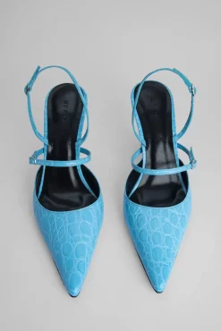 Tiffany Lagoon Circular Croco Embossed Leather