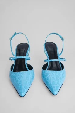 Tiffany Lagoon Circular Croco Embossed Leather